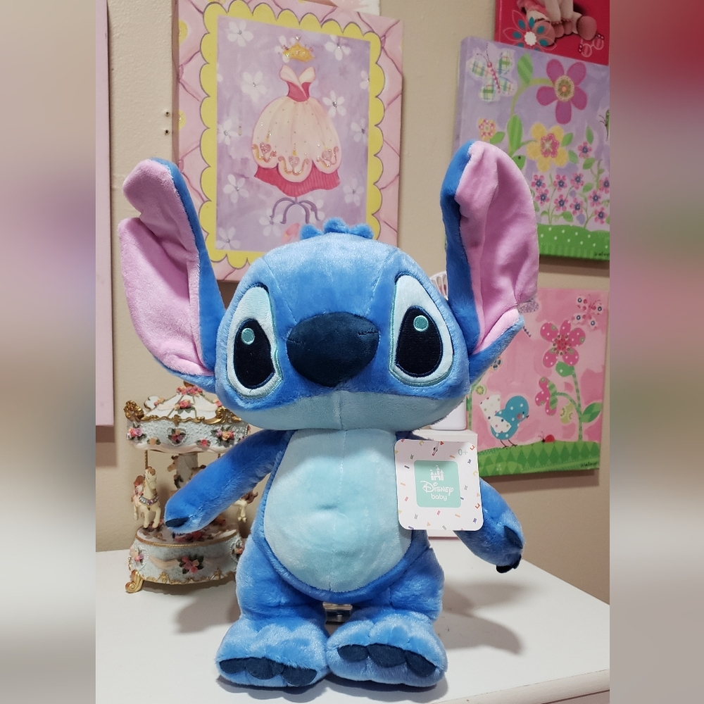 Disney Baby Stitch Plush 15” Crinkle Feet | Lilo & Stitch NWT Soft Sensory Toy
